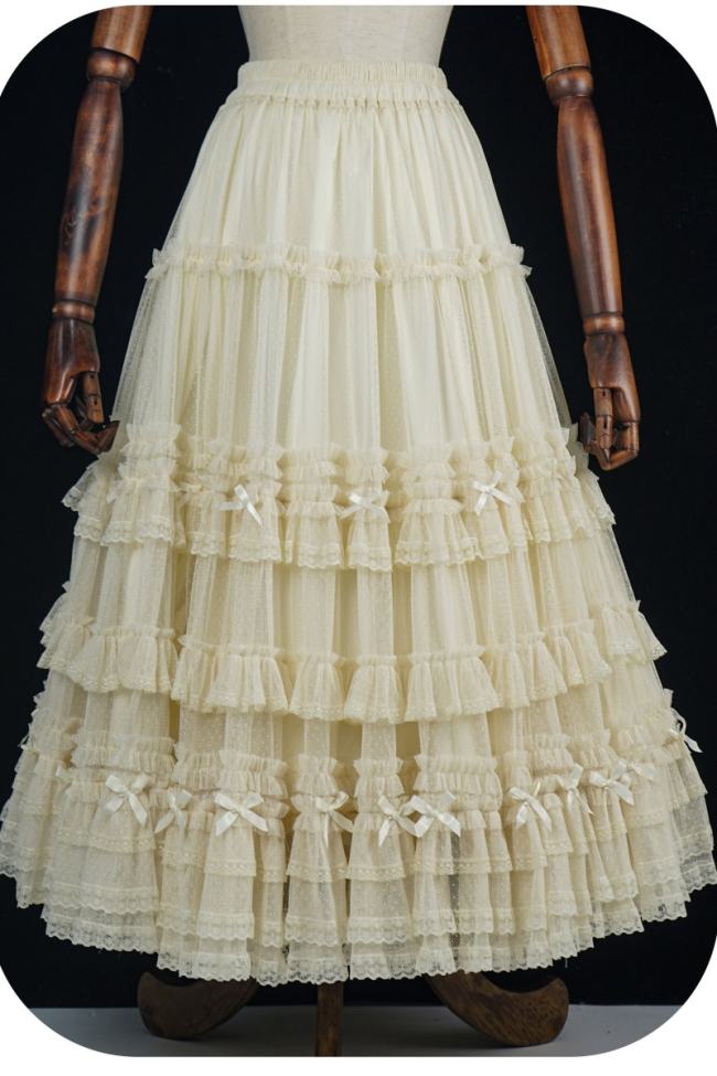 Shyp Bowknot Lacework Lolita Skirt Versatile Petticoat 4 Colors