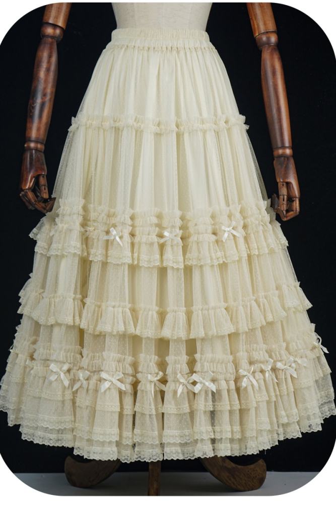 Shyp Bowknot Lacework Lolita Skirt Versatile Petticoat 4 Colors