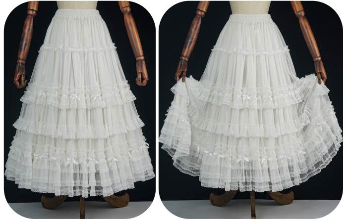 Shyp Bowknot Lacework Lolita Skirt Versatile Petticoat 4 Colors