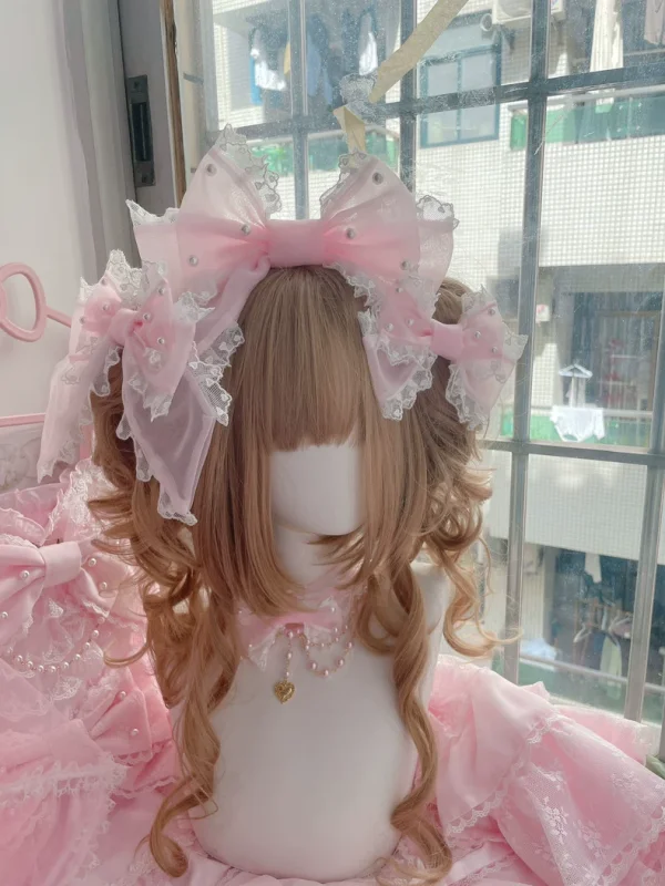 Lovely Bowknot Lolita Headbow and Side Clip 8 Colors