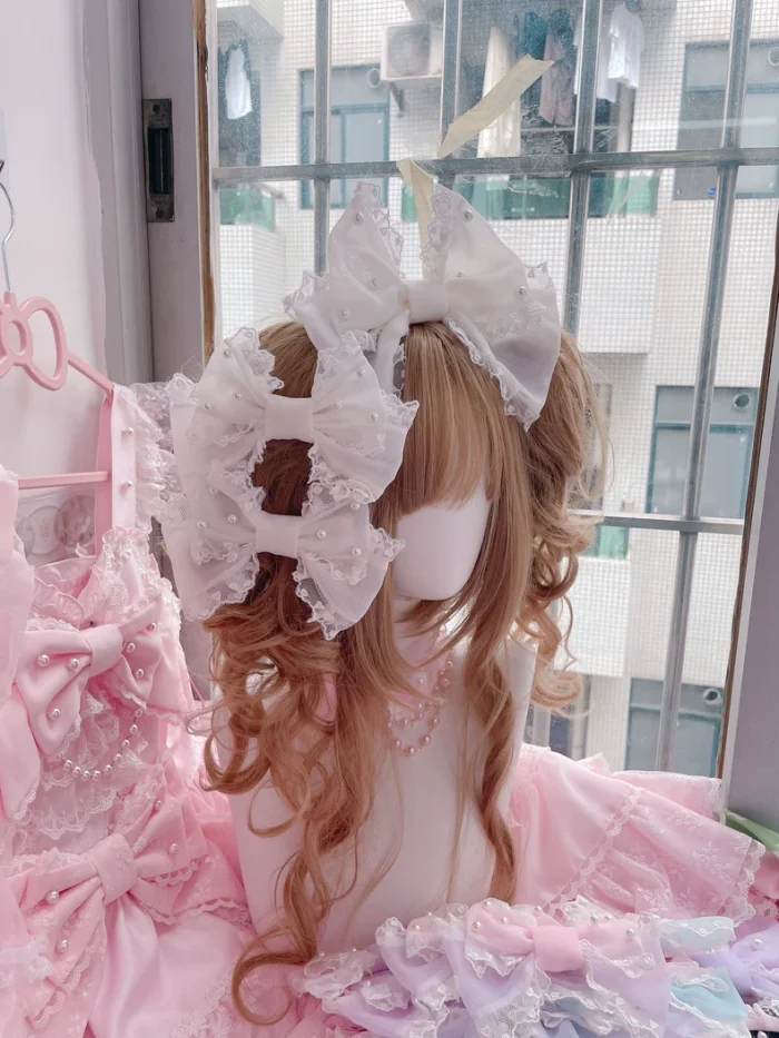 Lovely Bowknot Lolita Headbow and Side Clip 8 Colors
