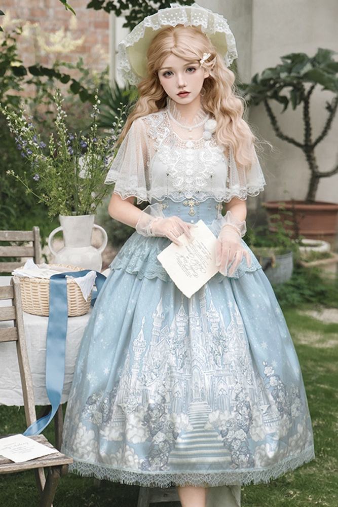 Snow Dream Classical Court Blue Lolita Dress