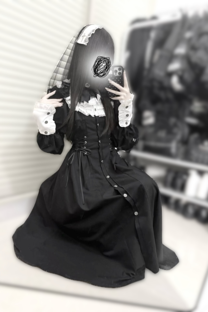 Virtual Paradise ~Silent Prayer~ Gothic Nun Jirai Kei Black Long Dress