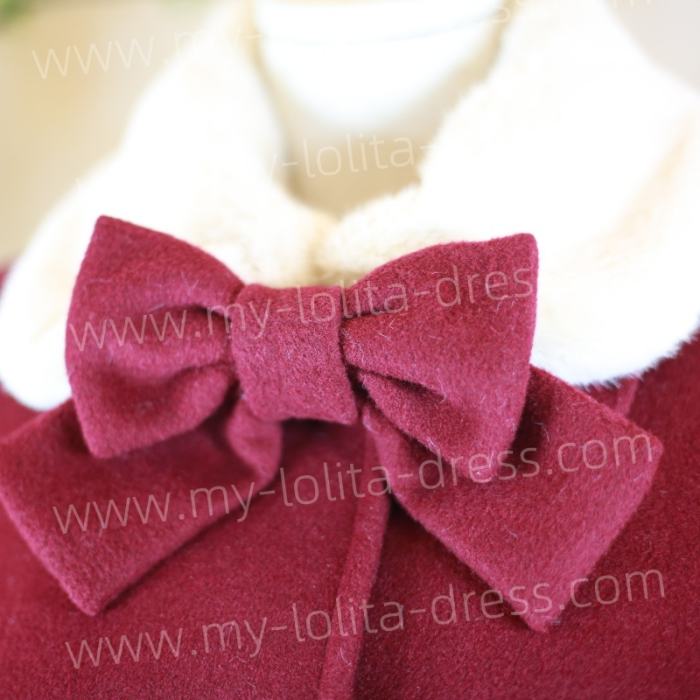 Square Collar Classic Lolita Coat with Removable Duck Down Layer