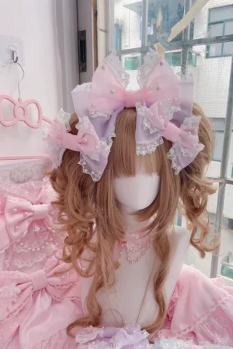 Lovely Bowknot Lolita Headbow and Side Clip 8 Colors