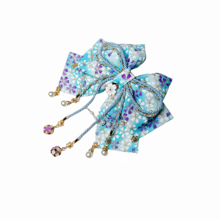 Lianzicao Japanese Bowknot Tassel Hairpin Lolita Side Clip