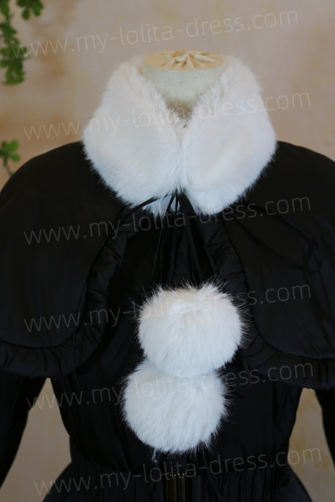 Commission The Rabbit Hole Tailor Black Duck Down Fur Collar Long Coat