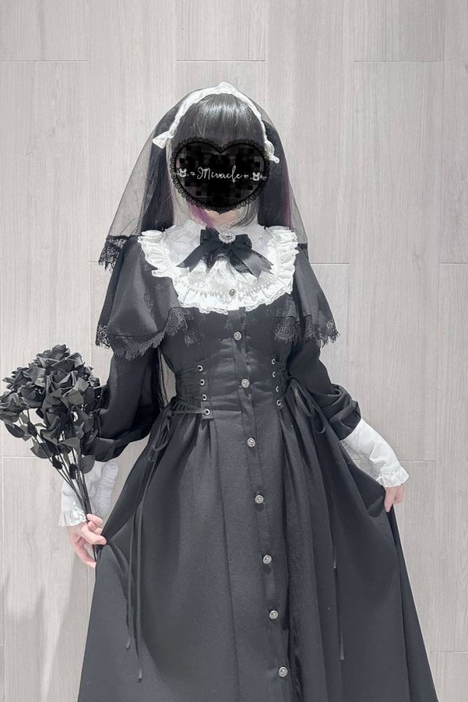 Virtual Paradise ~Silent Prayer~ Gothic Nun Jirai Kei Black Long Dress