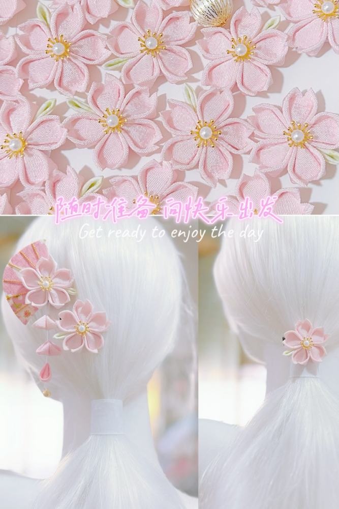 Lianzicao Cherry Blossom Pink Hairpin Lolita Side Clip