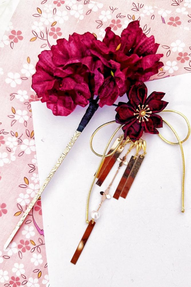 Lianzicao Hanfu Style Wedding Hair Accessories Lolita Side Clip