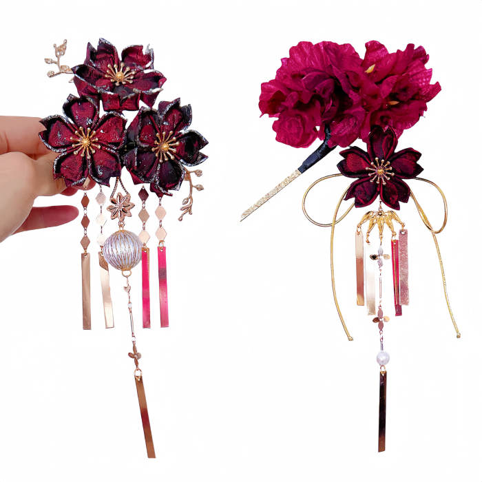 Lianzicao Hanfu Style Wedding Hair Accessories Lolita Side Clip