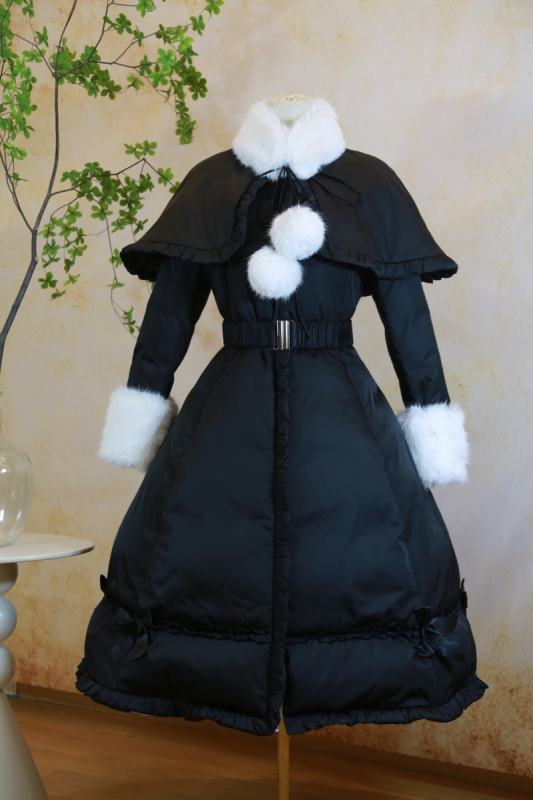 Commission The Rabbit Hole Tailor Black Duck Down Fur Collar Long Coat