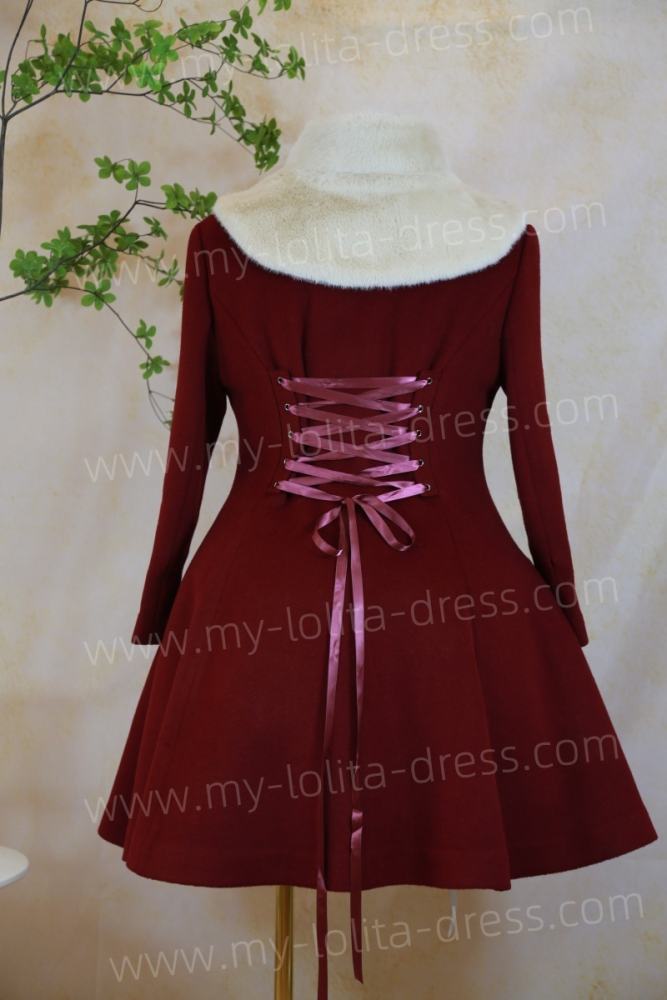 Square Collar Classic Lolita Coat with Removable Duck Down Layer