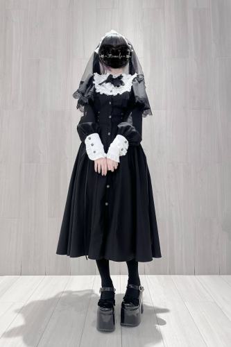 Virtual Paradise ~Silent Prayer~ Gothic Nun Jirai Kei Black Long Dress