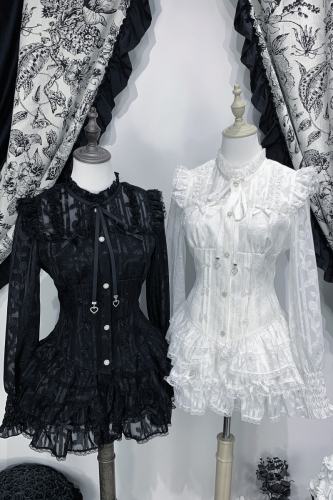 Virtual Paradise Lacework Ruffled Trims Jirai Kei Dress and Bloomer