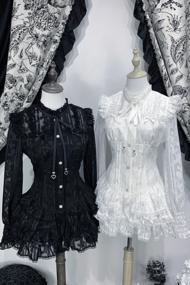 Virtual Paradise Lacework Ruffled Trims Jirai Kei Dress and Bloomer