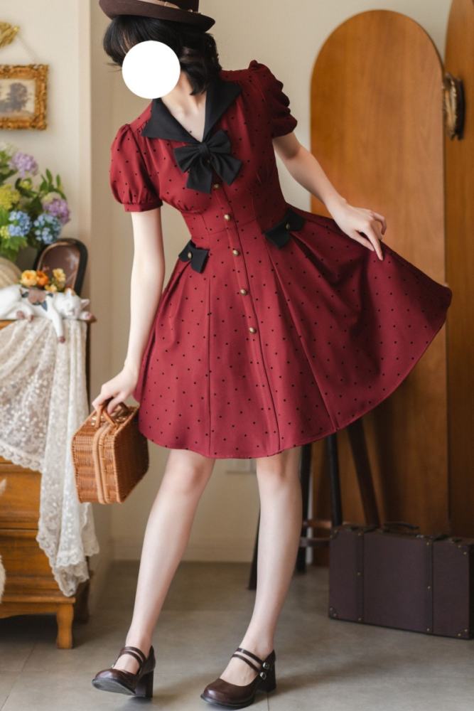 Forest Wardrobe Forest Poluti Heart Shaped Polka Dots Dress