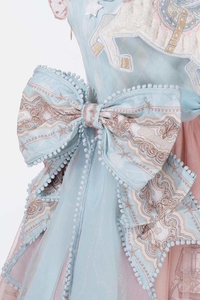 The Amusement Park in the Sky Pink Print Lolita Jumper