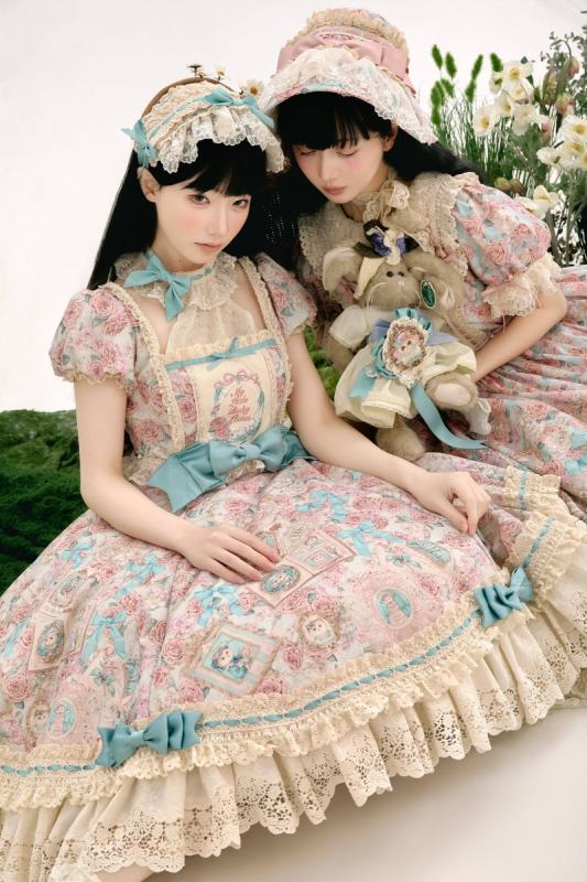Whimsy Meow Store ~My Little Baby Luna~ Prints Lolita OP and Apron