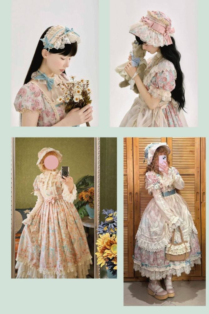 Whimsy Meow Store ~My Little Baby Luna~ Prints Lolita OP and Apron