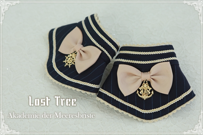 Lost Tree ~Akademie der Meeresbrise~ College Sailor Style Lolita Tie Beret and Wristcuffs