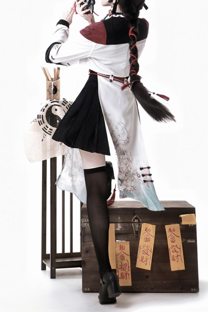 Walking with Demons Black Print Hanfu Style Lolita Skirt Set
