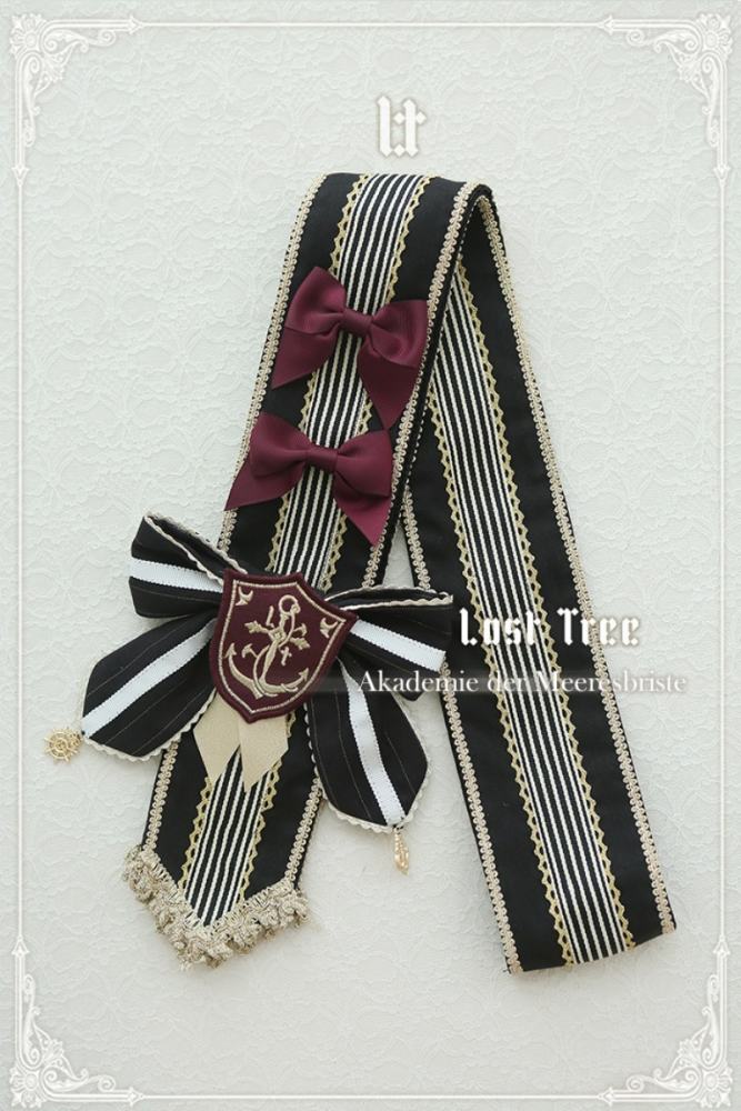 Lost Tree ~Akademie der Meeresbrise~ College Sailor Style Lolita Tie Beret and Wristcuffs