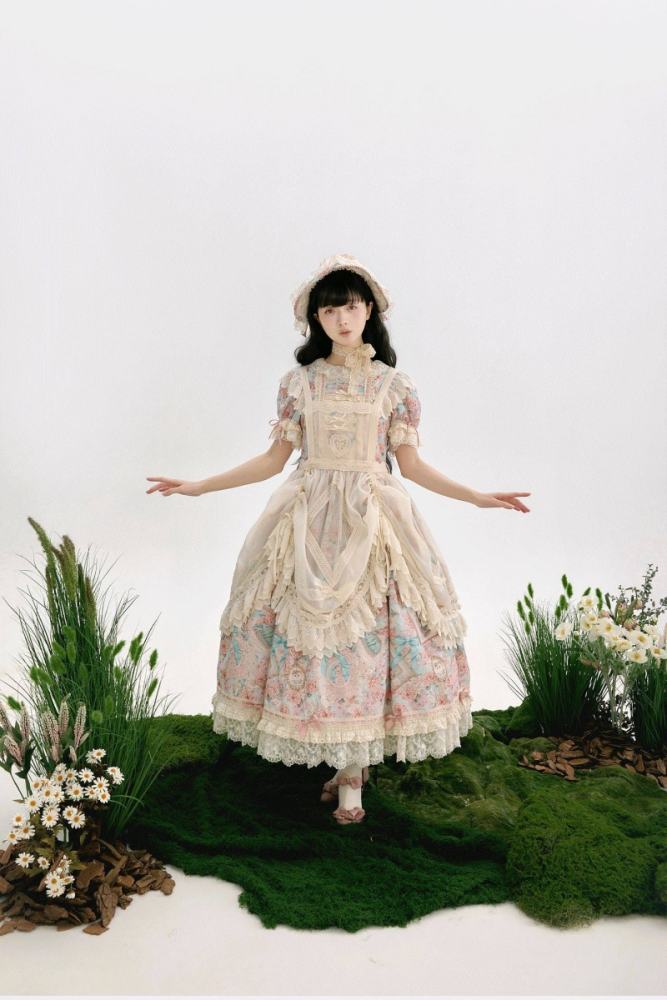 Whimsy Meow Store ~My Little Baby Luna~ Prints Lolita OP and Apron