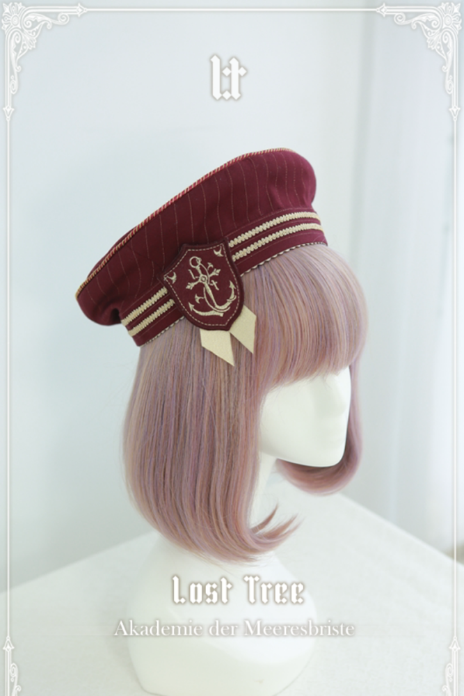 Lost Tree ~Akademie der Meeresbrise~ College Sailor Style Lolita Tie Beret and Wristcuffs