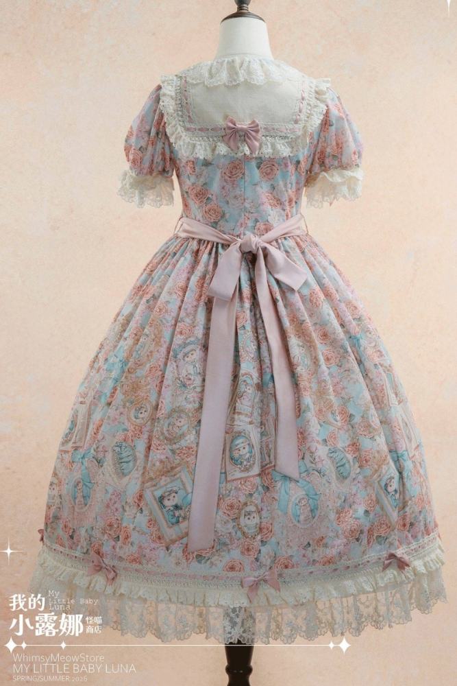 Whimsy Meow Store ~My Little Baby Luna~ Prints Lolita OP and Apron