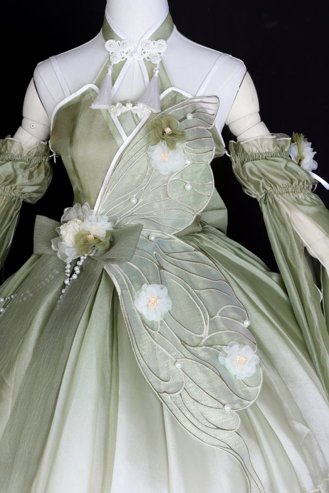 Butterfly Hanfu Style Green Jumper Lolita Set