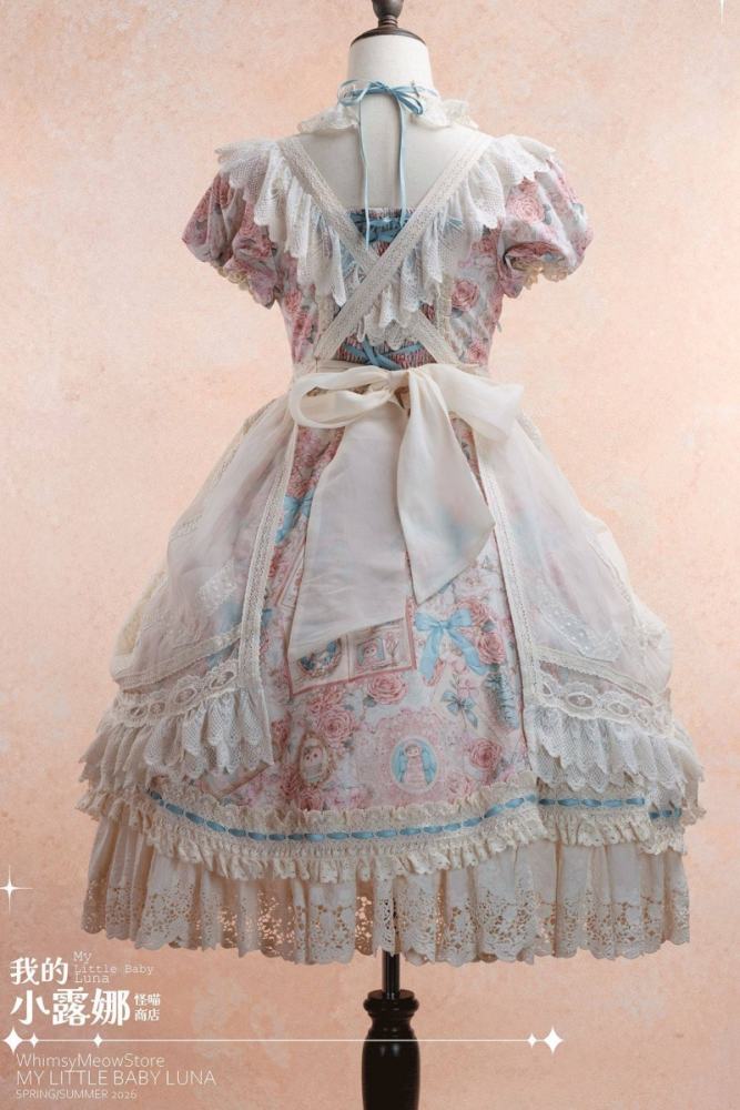 Whimsy Meow Store ~My Little Baby Luna~ Prints Lolita OP and Apron