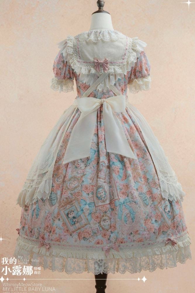 Whimsy Meow Store ~My Little Baby Luna~ Prints Lolita OP and Apron