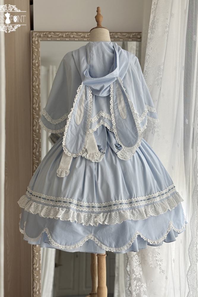 Miss Point Ancient Petal Rabbit Black Cape Lolita Blouse Custom-Tailor