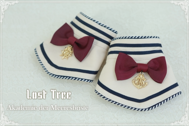 Lost Tree ~Akademie der Meeresbrise~ College Sailor Style Lolita Tie Beret and Wristcuffs