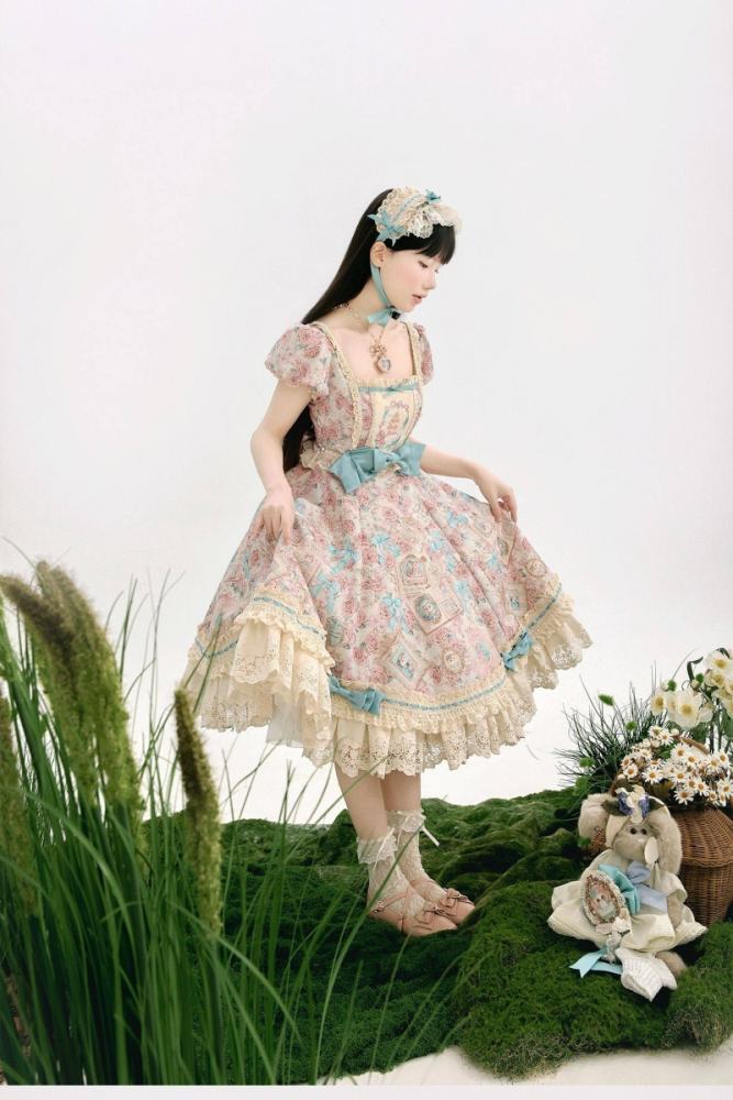 Whimsy Meow Store ~My Little Baby Luna~ Prints Lolita OP and Apron
