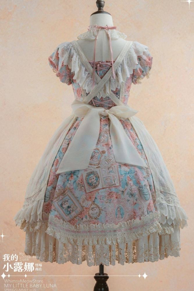 Whimsy Meow Store ~My Little Baby Luna~ Prints Lolita OP and Apron