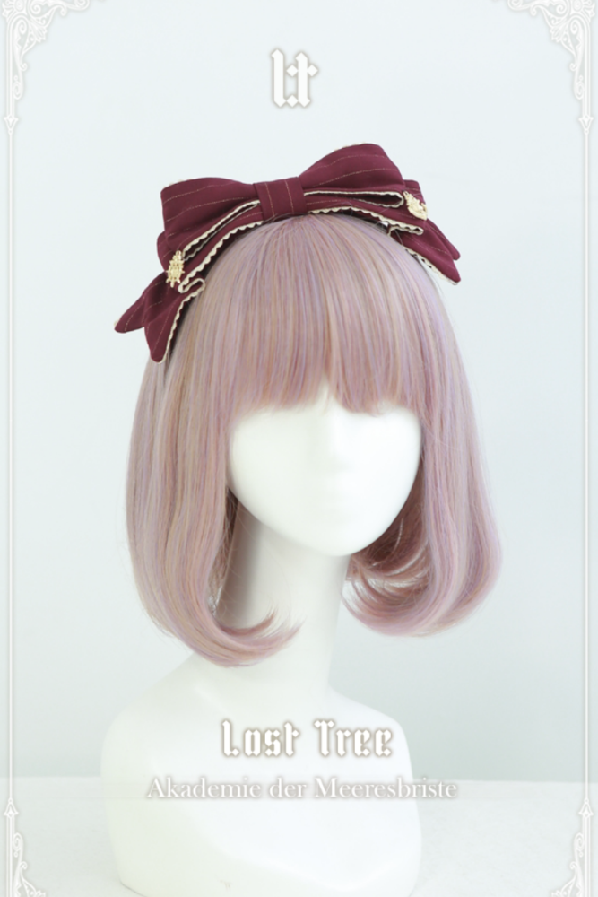 Lost Tree ~Akademie der Meeresbrise~ College Sailor Style Lolita Tie Beret and Wristcuffs