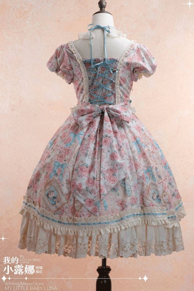 Whimsy Meow Store ~My Little Baby Luna~ Prints Lolita OP and Apron