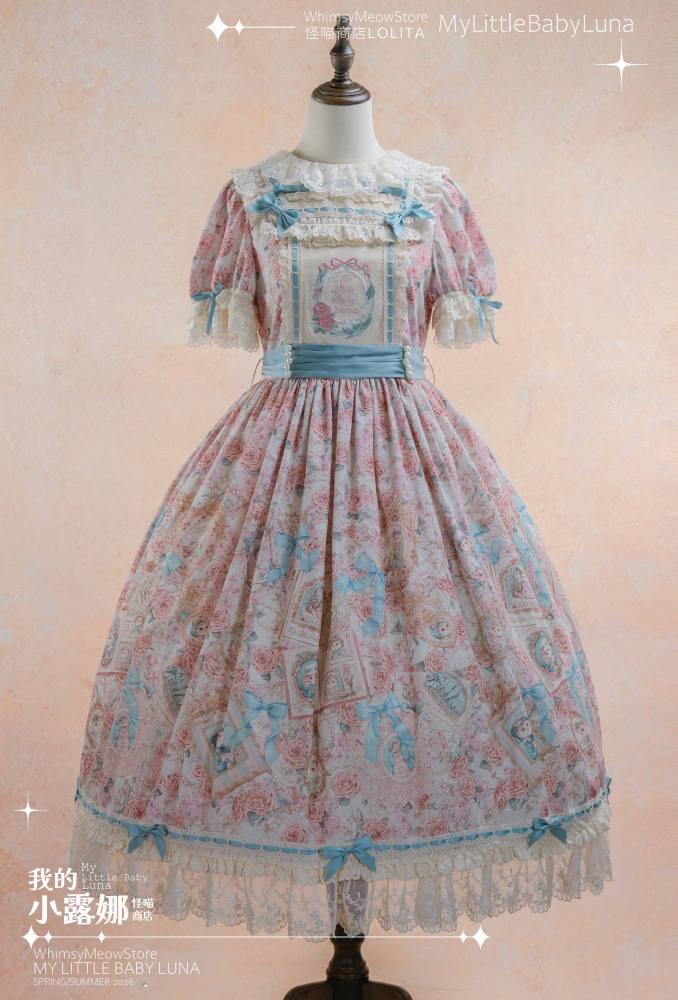 Whimsy Meow Store ~My Little Baby Luna~ Prints Lolita OP and Apron