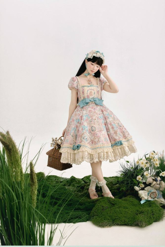 Whimsy Meow Store ~My Little Baby Luna~ Prints Lolita OP and Apron