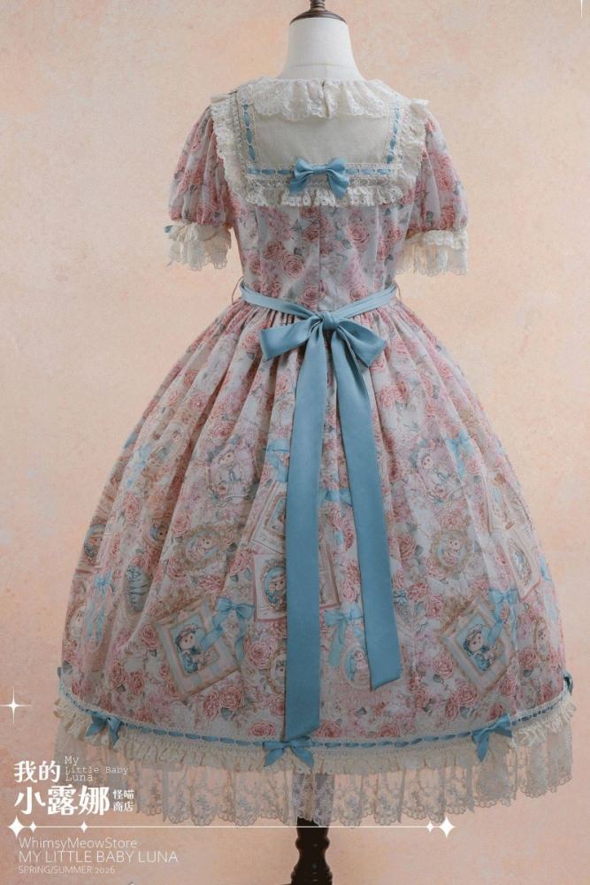 Whimsy Meow Store ~My Little Baby Luna~ Prints Lolita OP and Apron