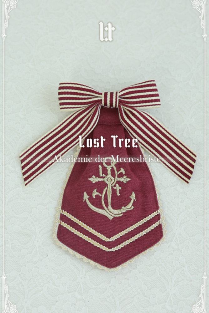 Lost Tree ~Akademie der Meeresbrise~ College Sailor Style Lolita Tie Beret and Wristcuffs