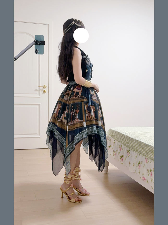 Miss Point Shamgrass Story Egyptian Style Blue Skirt Lolita Dress Custom-Tailor