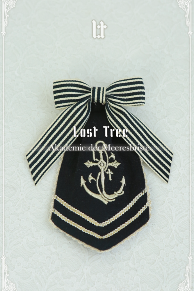 Lost Tree ~Akademie der Meeresbrise~ College Sailor Style Lolita Tie Beret and Wristcuffs