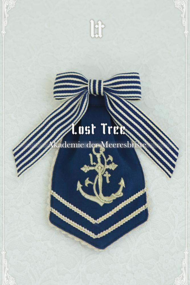 Lost Tree ~Akademie der Meeresbrise~ College Sailor Style Lolita Tie Beret and Wristcuffs