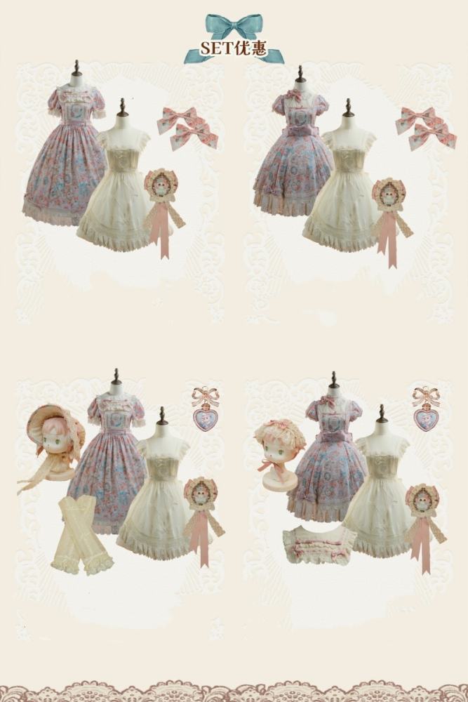 Whimsy Meow Store ~My Little Baby Luna~ Prints Lolita OP and Apron