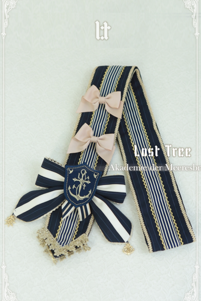 Lost Tree ~Akademie der Meeresbrise~ College Sailor Style Lolita Tie Beret and Wristcuffs