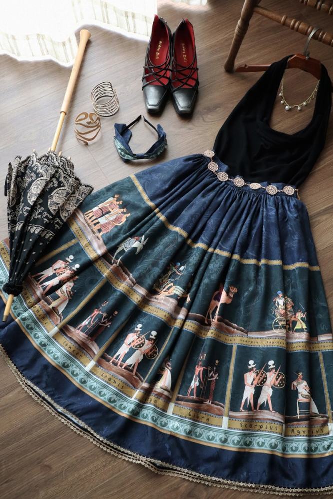 Miss Point Shamgrass Story Egyptian Style Blue Skirt Lolita Dress Custom-Tailor