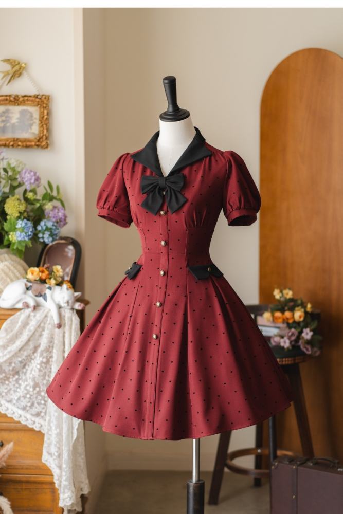 Forest Wardrobe Forest Poluti Heart Shaped Polka Dots Dress